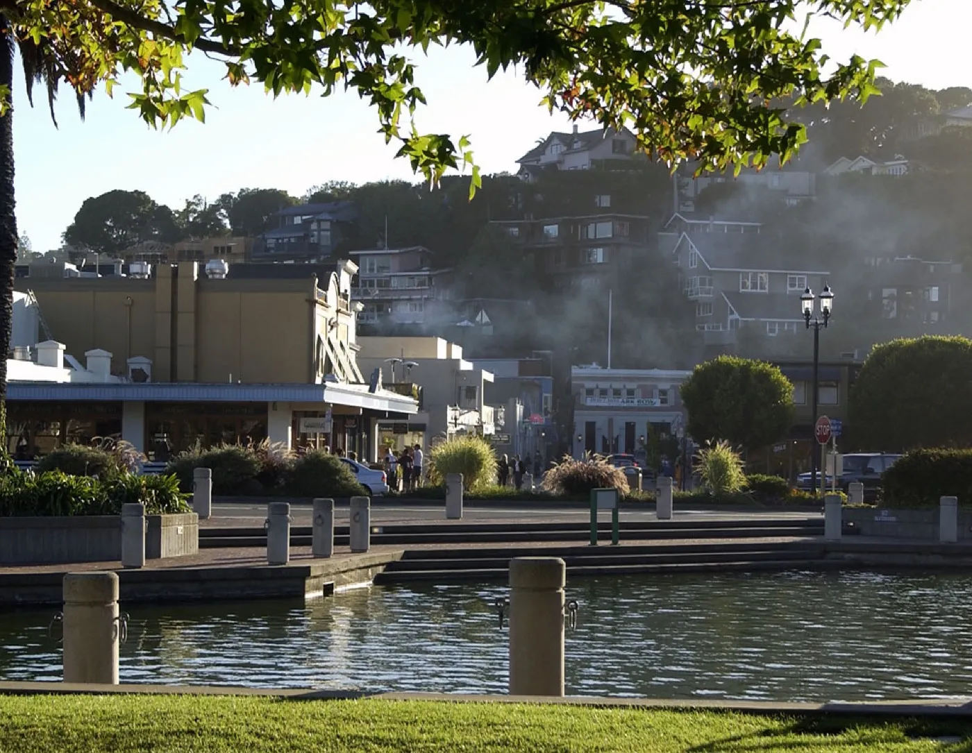 View of downtown Tiburon, California near the ferry docks