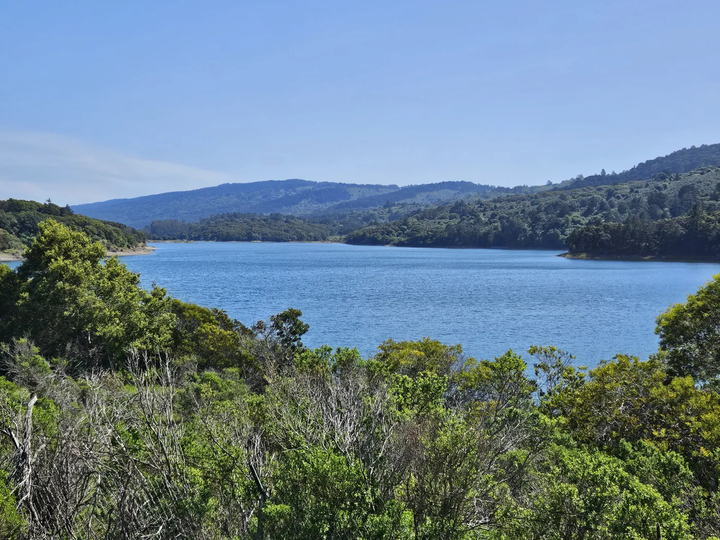 Crystal Springs Reservoir from the Sawyer Camp Trail on the San Francisco Peninsula